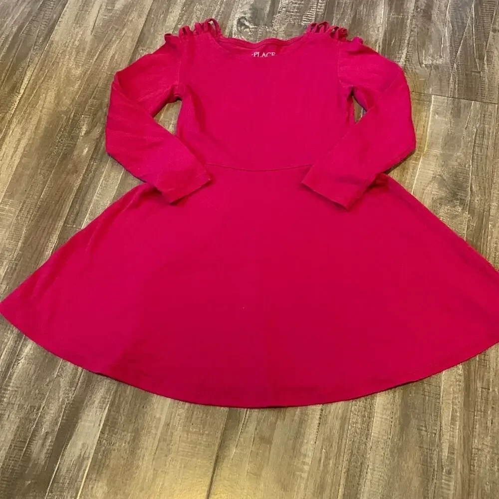 The‎ Children’s Place Girls Dress Size XS (4) Pink Long Sleeve Fit to Flare